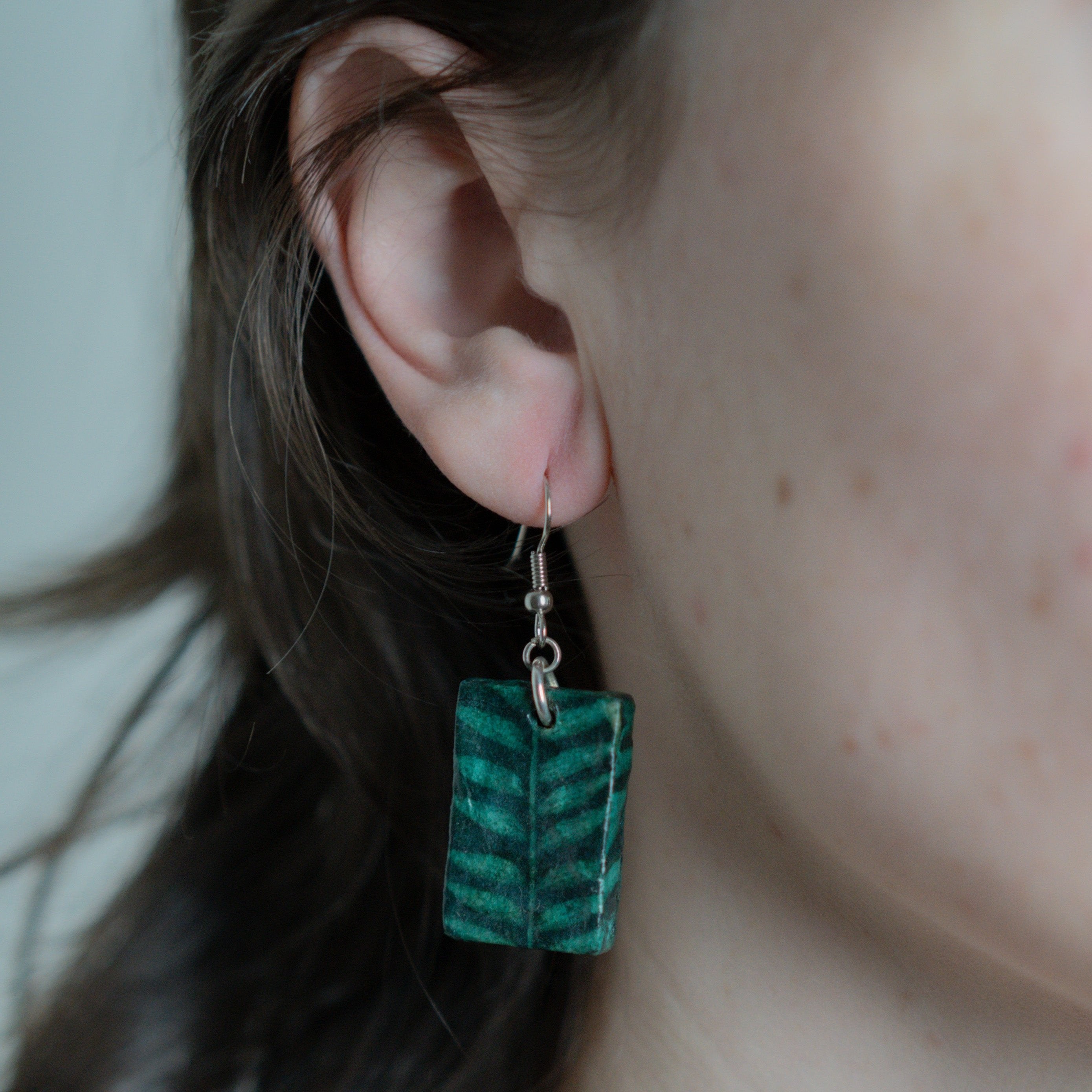 Paper Drop Earrings - rectangle